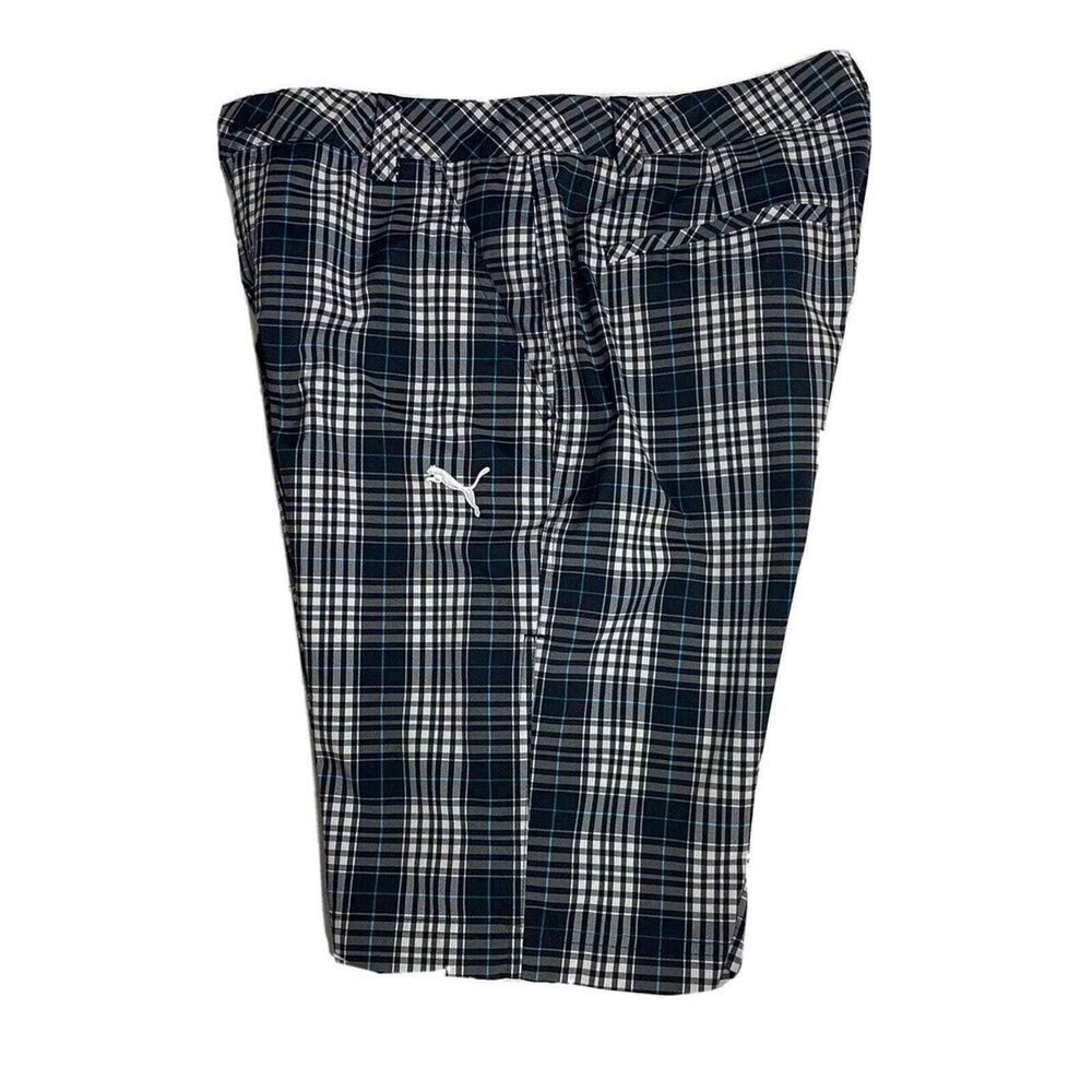 Puma Golf Shorts DryCell Performance Plaid Flat Stretch Athletic Mens Sz 32